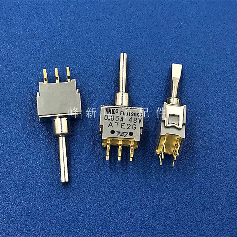 ATE2G-2F3-10日本6脚3档双边左右自复位钮子开关纽子拨动开关