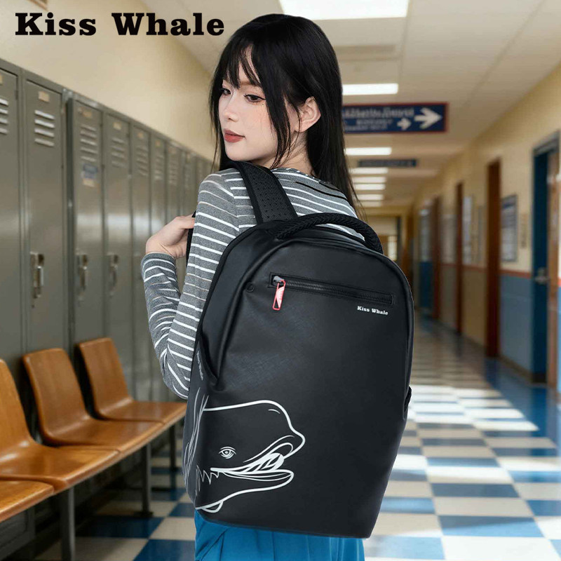 KISS WHALE英伦学院风双肩包25年新款男女商务防水大容量旅行背包