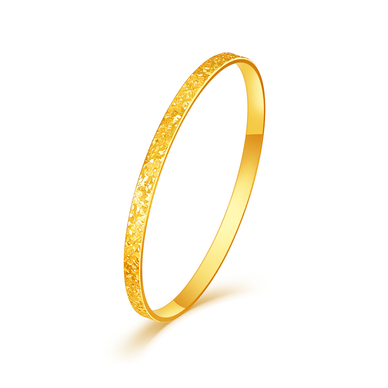 环冠（珠宝）【999】爆闪满天星碎冰冰黄金手镯纯金足金手镯子