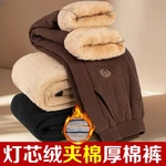 妈妈裤子灯芯绒冬季棉裤加绒加厚保暖裤女中老年人奶奶装外穿长裤