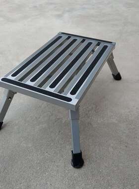 铝合金灰色房车凳子折叠腿脚凳子一步梯台面48X30cm高22cm小椅子