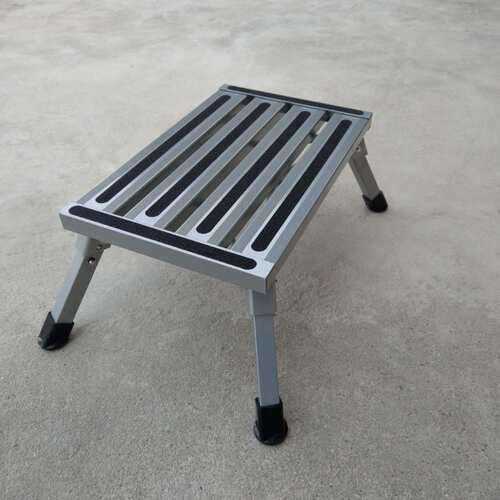 铝合金灰色房车凳子折叠腿脚凳子一步梯台面48X30cm高22cm小椅子