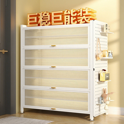 钢制鞋柜家用门口多层入户玄关柜大容量落地多层收纳储物防尘鞋架