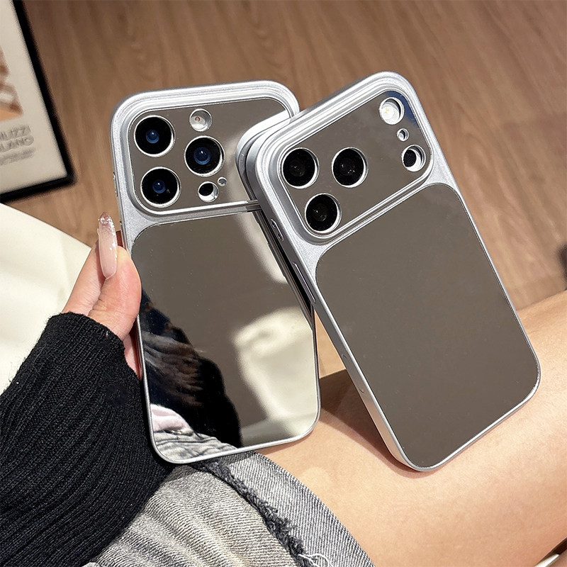 适用iPhone17promax精孔全包手机壳苹果16pro创意镜子15简约薄款14plus保护套13明星12网红同款保护套防摔壳