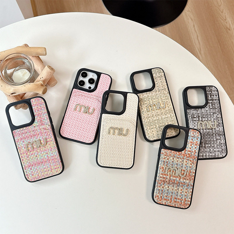编织纹理彩色手机壳适用苹果17Air卡包零钱包iPhone16promax皮质15pro轻奢简约14plus高级感时尚个性明星同款