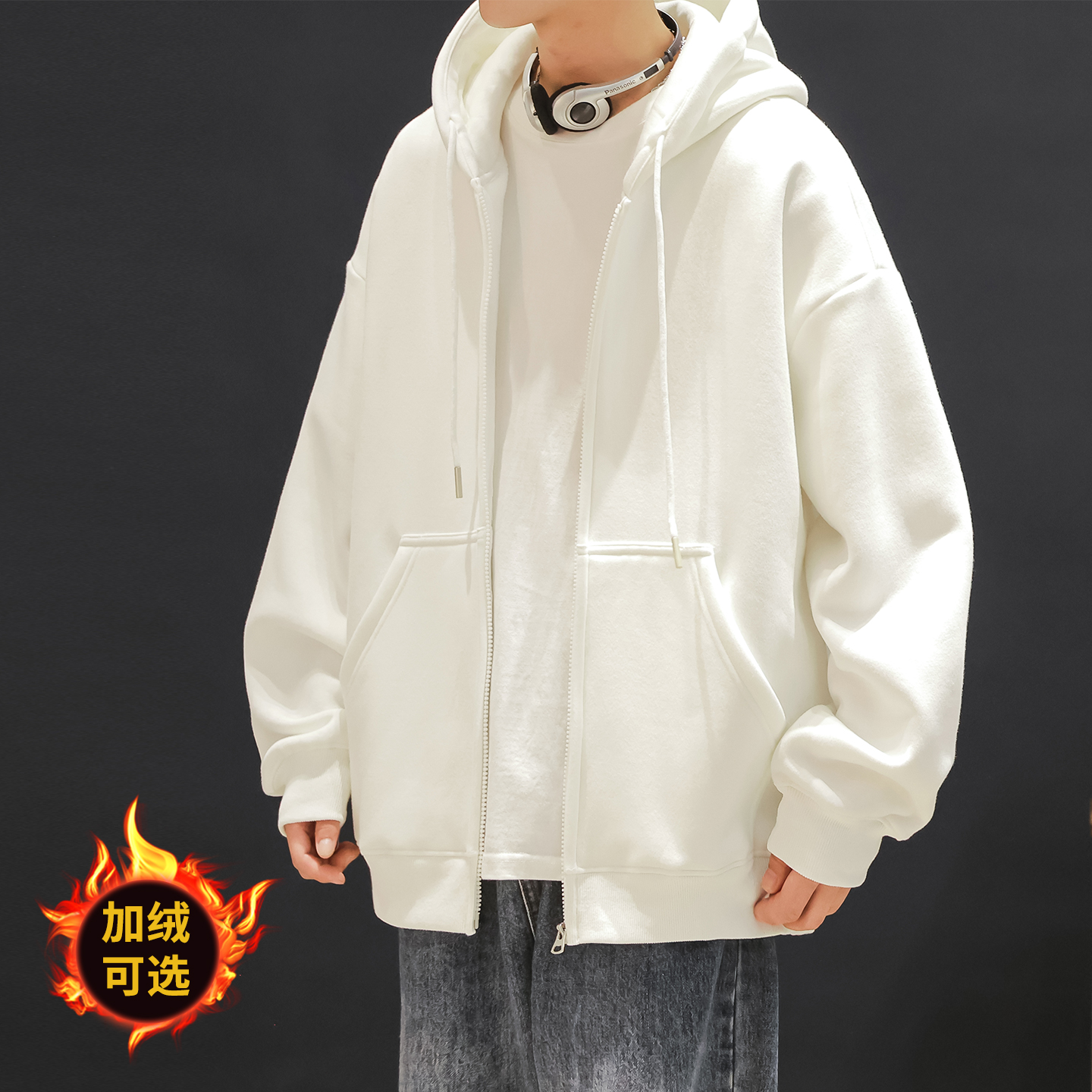 青少年保暖简约纯色运动棒球服男