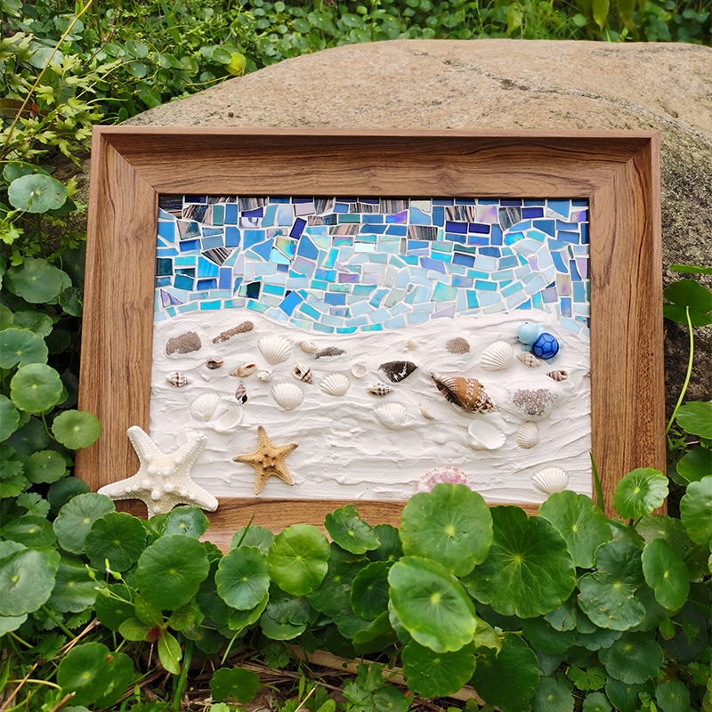 手工diy马赛克实物立体装饰画材料包 创意活动自制摆件挂画A4相框图片