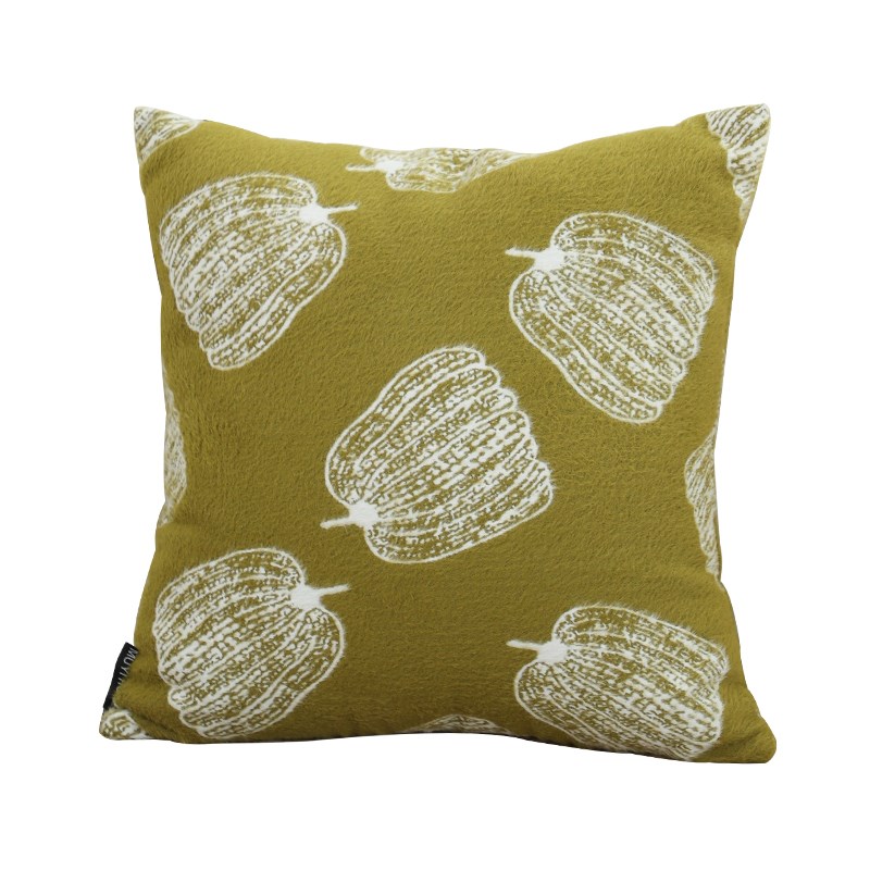 果绿色系毛绒南瓜抱枕不含芯方枕床上用靠垫沙发靠枕in风抱枕