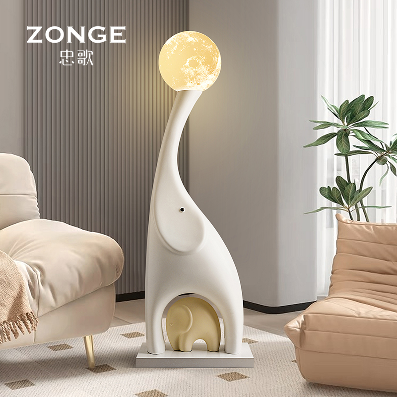 客厅大型落地摆件乔迁新居礼物母子大象高档电视柜玄关高柜装饰品