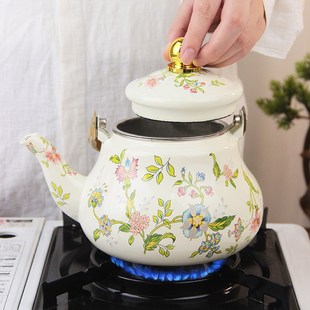 珐琅搪瓷茶壶烧水壶奶茶壶电磁炉咖啡壶复古壶熬药夏天搪瓷泡茶壶