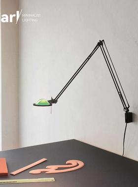 Luceplan现代极简客厅沙发旁机械摇臂壁灯设计师款卧室床头书房灯