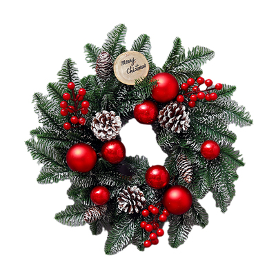 圣诞装饰品花环藤圈门挂藤条圣诞树橱窗场景布置酒店商场挂饰墙挂