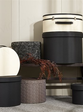 MOON慕空间样板房收纳盒衣帽间装饰品衣柜布艺收纳桶道具软装摆件