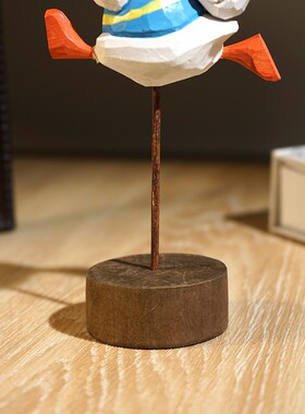 【今天也要加油搬砖鸭】手工木雕小摆件创意办公室桌面工位装饰品