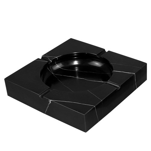 欧式大理石烟灰缸办公室客厅酒店创意家居装饰卧室摆件轻奢简约风