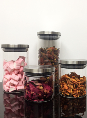 样板房间厨房玻璃储物罐组合套装橱柜饰品摆件创意软装陈列装饰