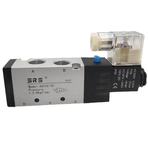 SRS气动电磁阀4V210-08/4V310-10/4V410-15气缸控制阀AC220V D24V