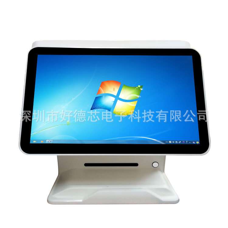 批发供应双15.6寸收银机 触摸屏收款机奶茶西餐咖啡餐饮一体机