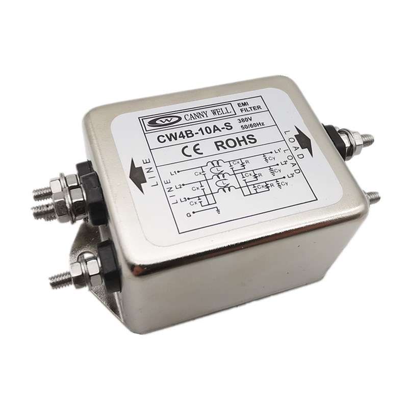 三相三线电源滤波器 CW4B-10A-S 10A 交流380V 抗干扰 原厂现货