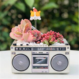 多肉花盆复古怀旧创意老式收音机造型盆栽八十年代老物件摆件90后