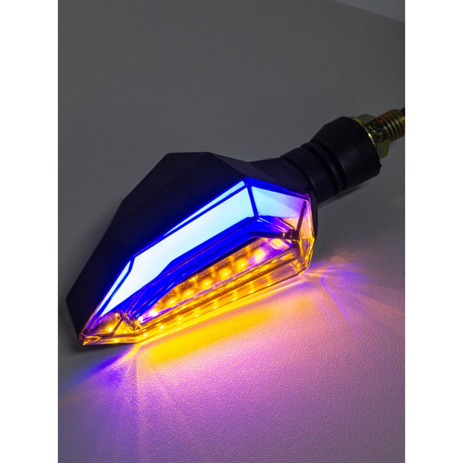 12V电摩托车天使眼双色LED电动车转向灯日行地平线转弯方向信号灯