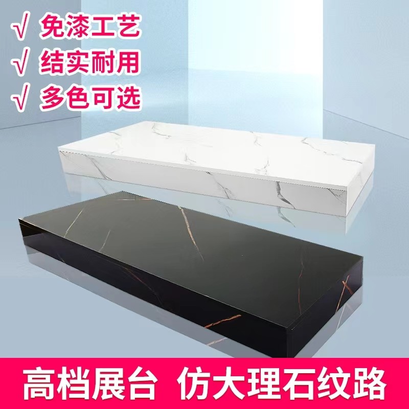 定制黑色大理石服装店橱窗模特地台展示台直播踩台站台手办底座