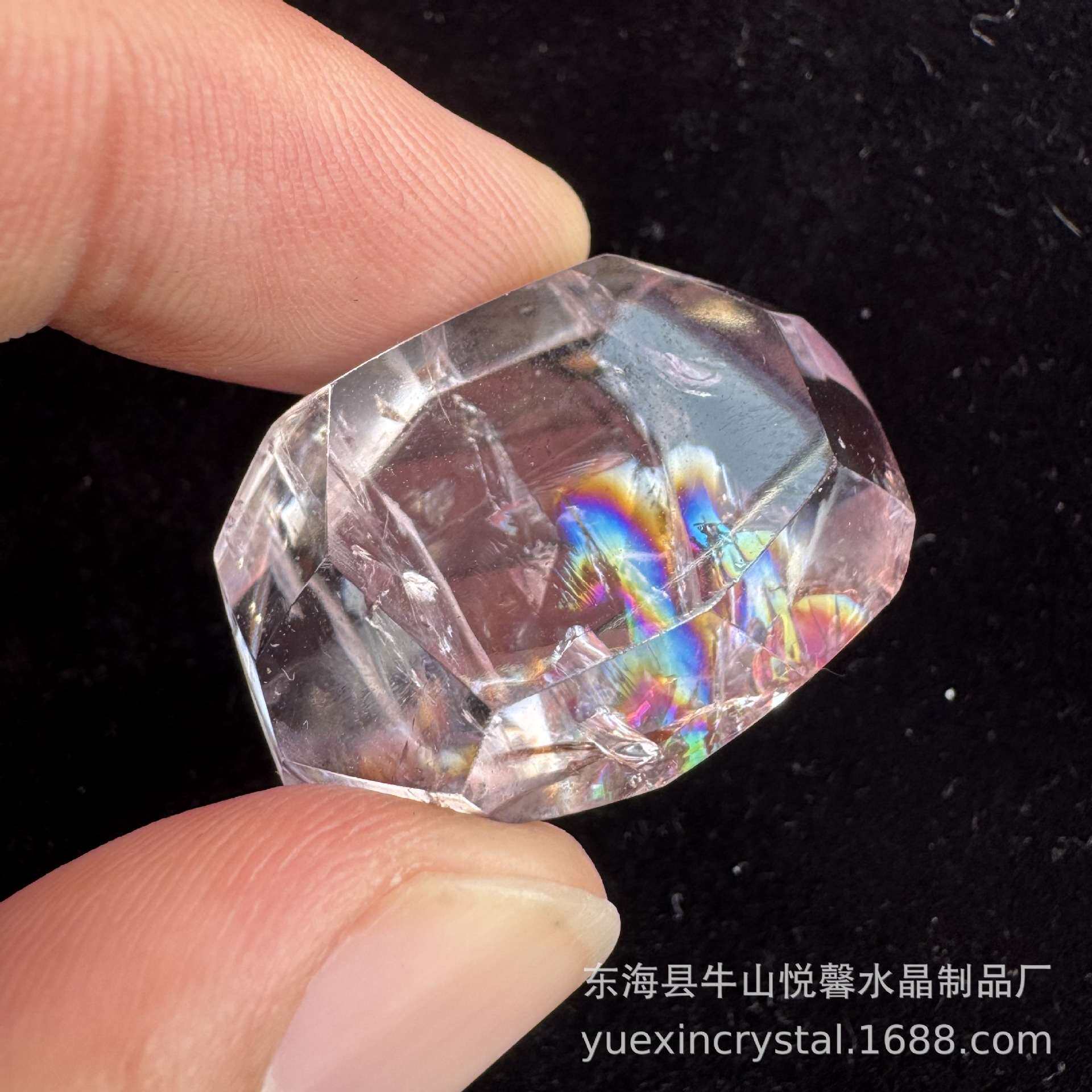 阿赛斯特莱梵天透体天然紫水晶随形彩虹晶石原石打磨家居客厅摆件