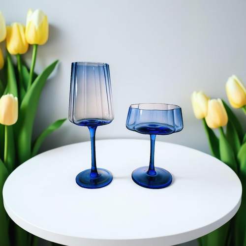 【可尔】欧式中古玻璃杯高脚杯红酒杯香槟杯甜品杯甜品碗轻奢创意