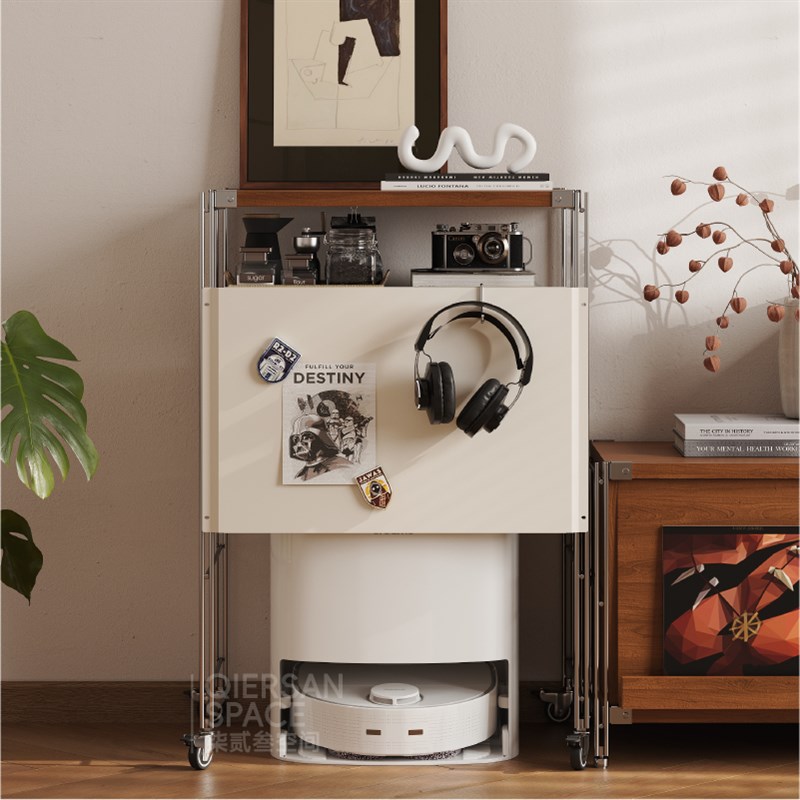 扫地机器人上方置物架云鲸石头猫B砂盘移动边几储物柜收纳多层中