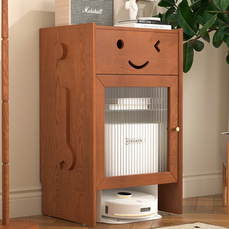 扫地机器人基站i柜移动客厅实木储物柜适应云鲸机器人隐藏柜