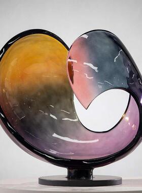 轻奢透明树脂雕塑摆件酒店大堂售楼处样板间客厅玄关装饰品艺术品