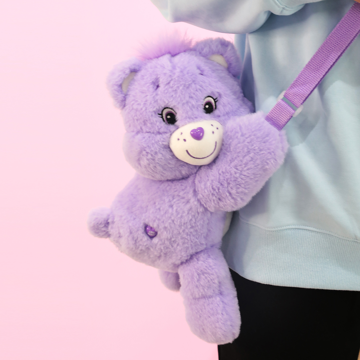 跨境carebears爱心小熊毛绒玩具趴款腰包斜挎包生日礼物网红款