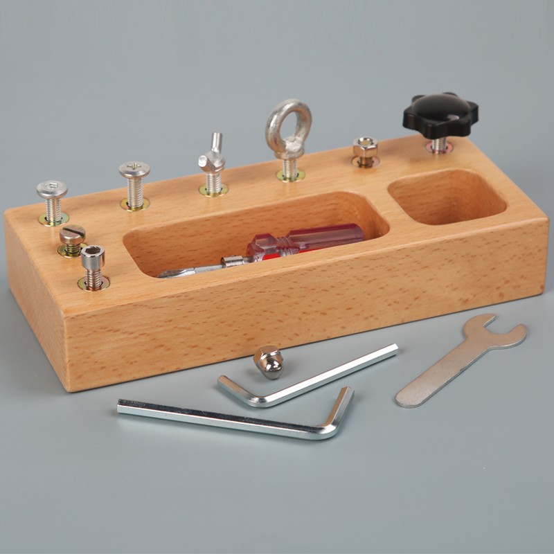 拧螺丝组合蒙氏早教忙碌u巴士板螺母配对手眼协调教具蒙台梭利