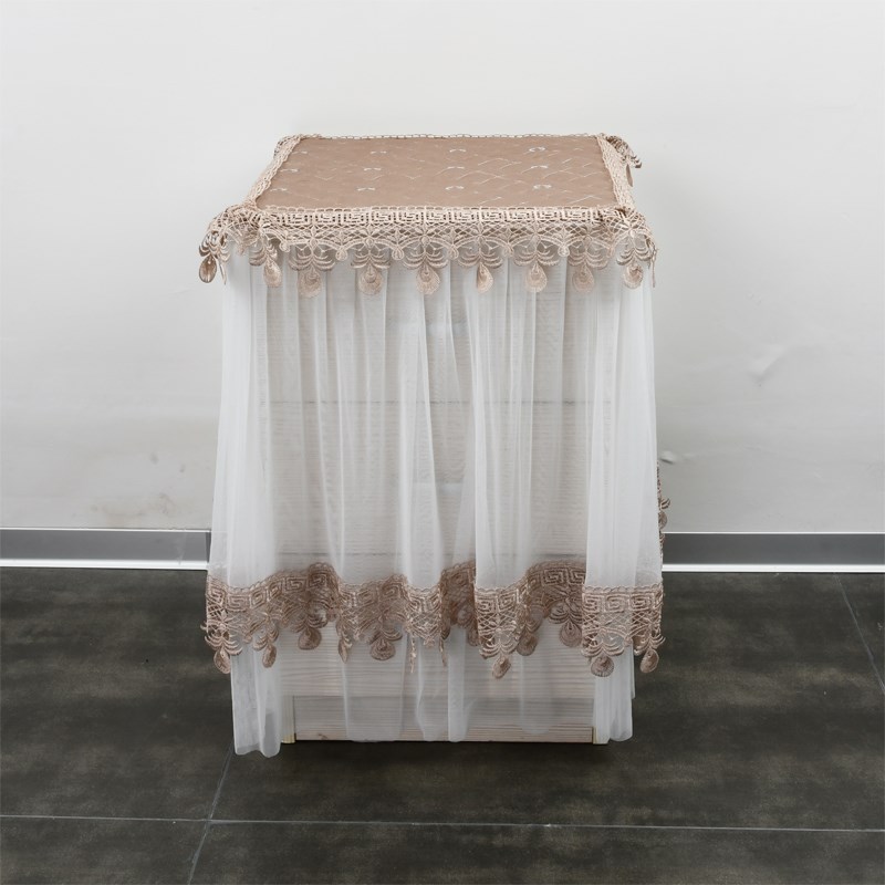 多用蕾丝家用保险柜盖巾定制欧式床头柜储物柜净化器灰色防尘罩