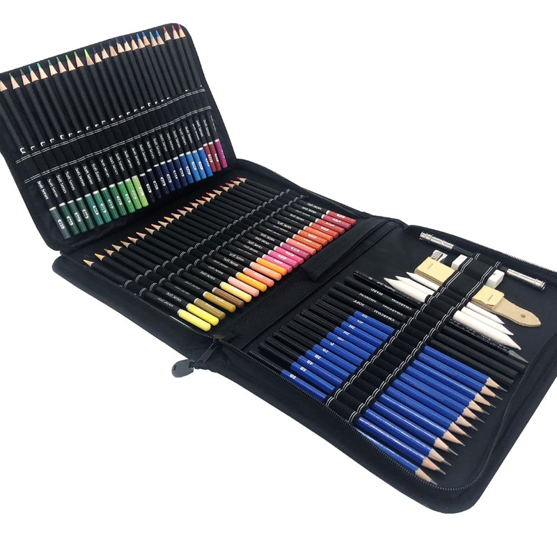144件套出口海外彩色铅笔套装素描铅笔套装绘画美术专业绘画用品