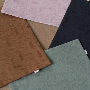 归云居 棉麻布艺提花长款茶席 慢蓝出品客厅中式纯色复古风桌旗