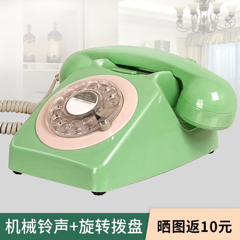 仿古旋转拨号盘电话机经典高端创意复古座机老式家用古典固定话机