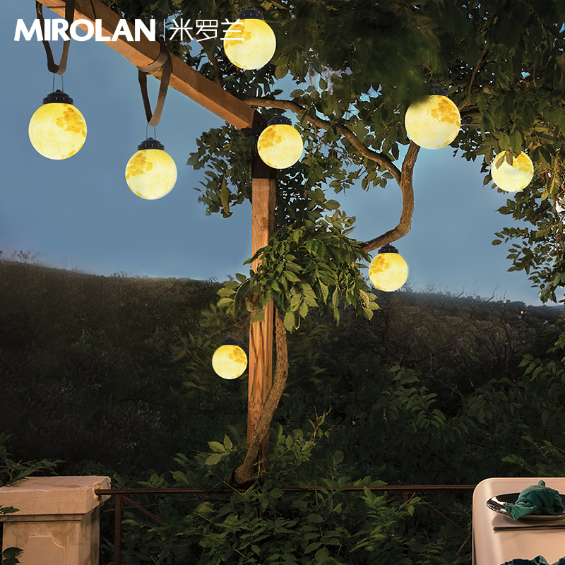 太阳能月球灯吊灯户外防水挂树灯室外别墅庭院挂灯花园布置氛围灯