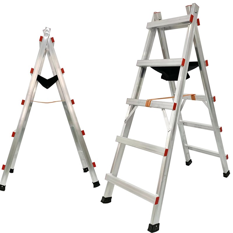 铝合金可行走人字梯加厚焊接梯子木工装修移动工程梯双侧折叠梯子