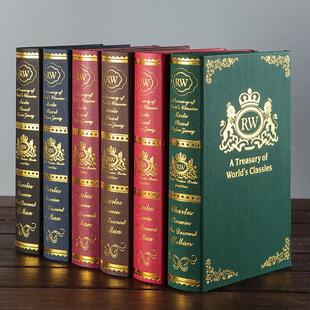 欧式覆古烫金假书彷真书装饰书本摆件客厅道具模型书套创意装饰品