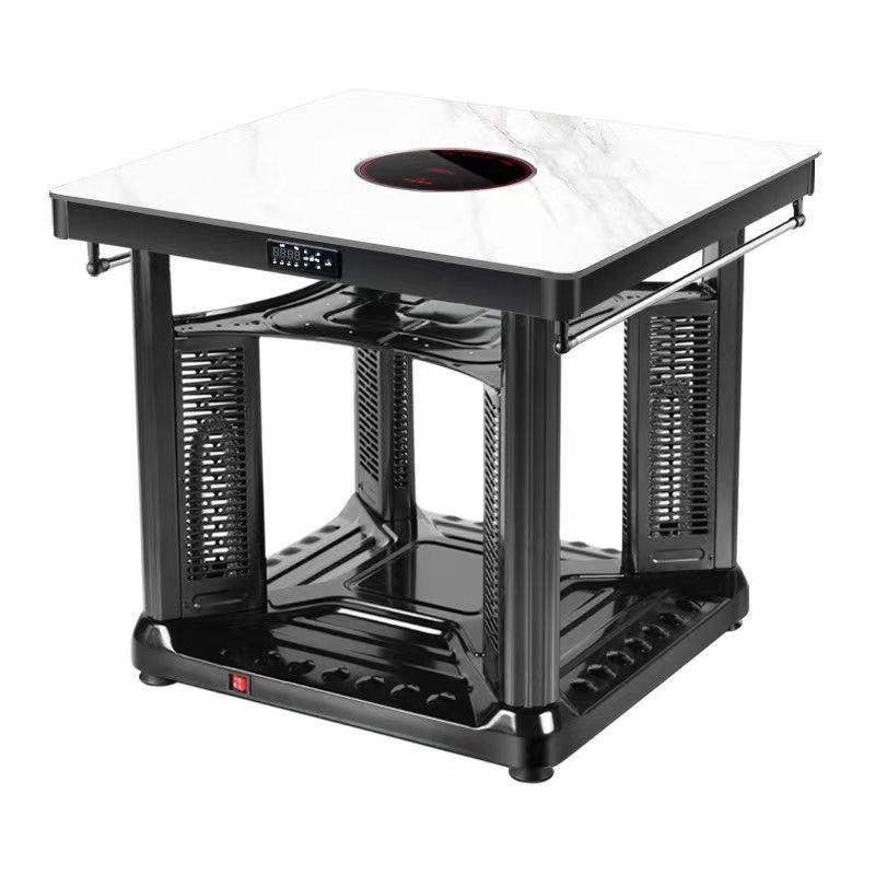 家用电暖桌带火锅取暖桌四面电暖炉电烤桌暖脚正方形烤火桌电炉子