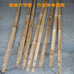 毛捞竹扁担纯手工挑水扁担钩园林挑担硬扁担装饰铁挂钩绳演出道具