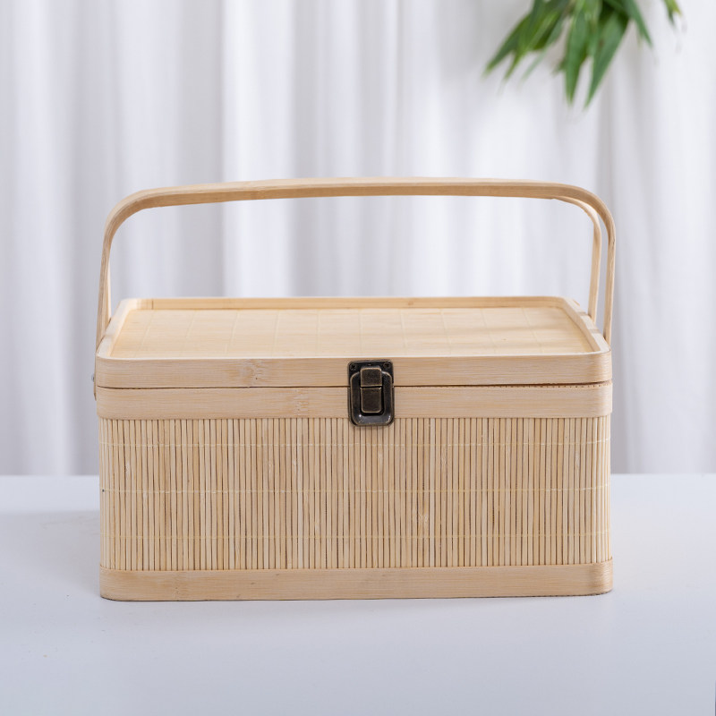 竹编礼品包装盒子中秋竹篮端午粽子包装特产干果大闸蟹礼品篮