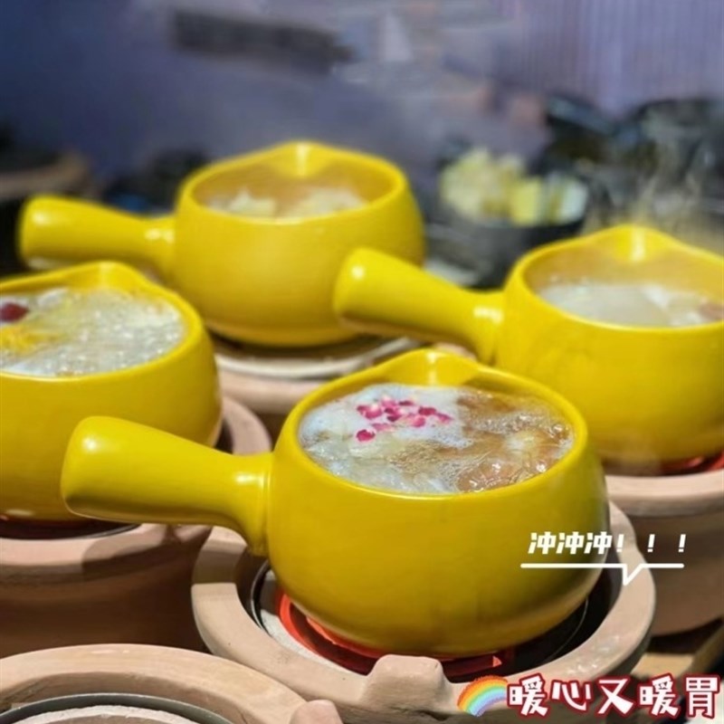 围炉烤梨砂锅摆摊专用耐高温可明火烧冰糖雪梨碳火瓦锅罐陶瓷炖盅