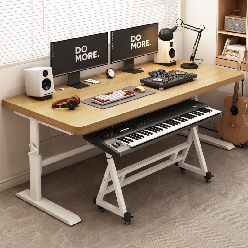 实木升降编曲工作台电子钢琴桌midi键盘古筝合成器音乐制作升降桌