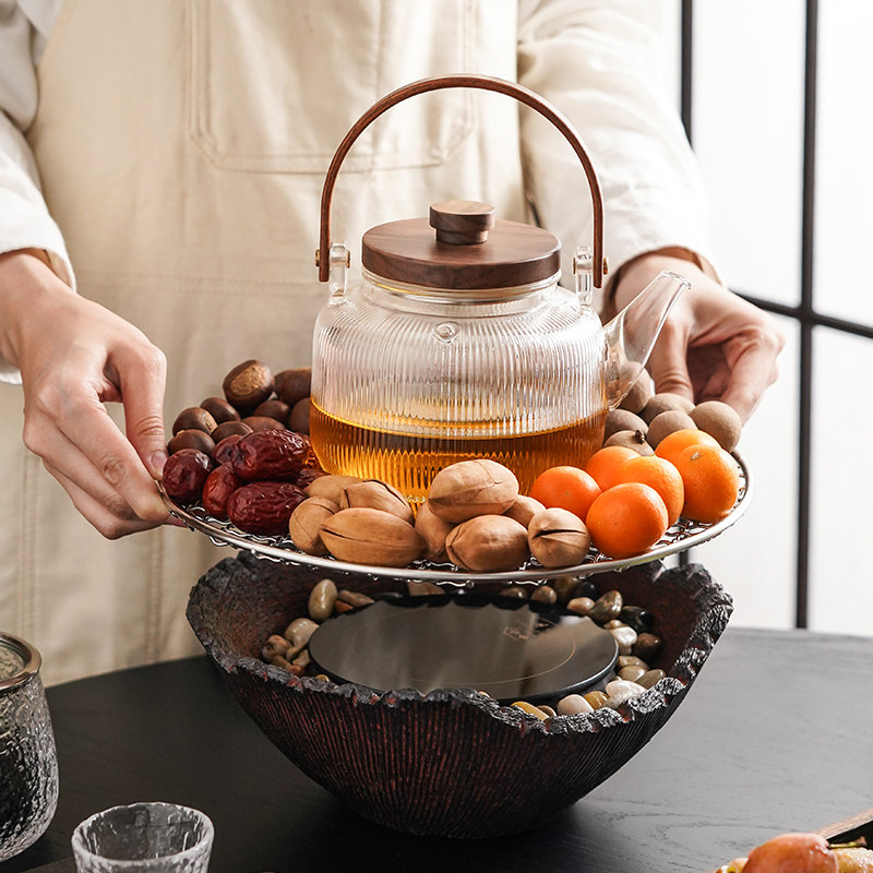 古舍电陶炉围炉煮茶器静音智能专用茶炉烧烤小型家用玻璃泡茶装