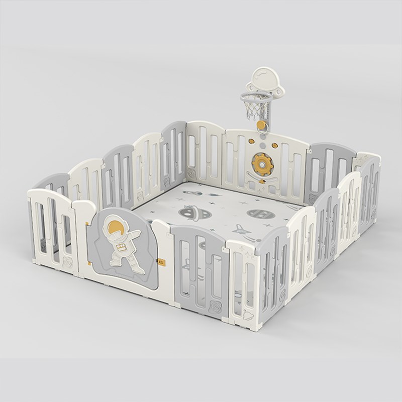 林点宇航员宝宝围栏家用游戏秋千滑梯摇马爬行垫安全学步稳固栅栏