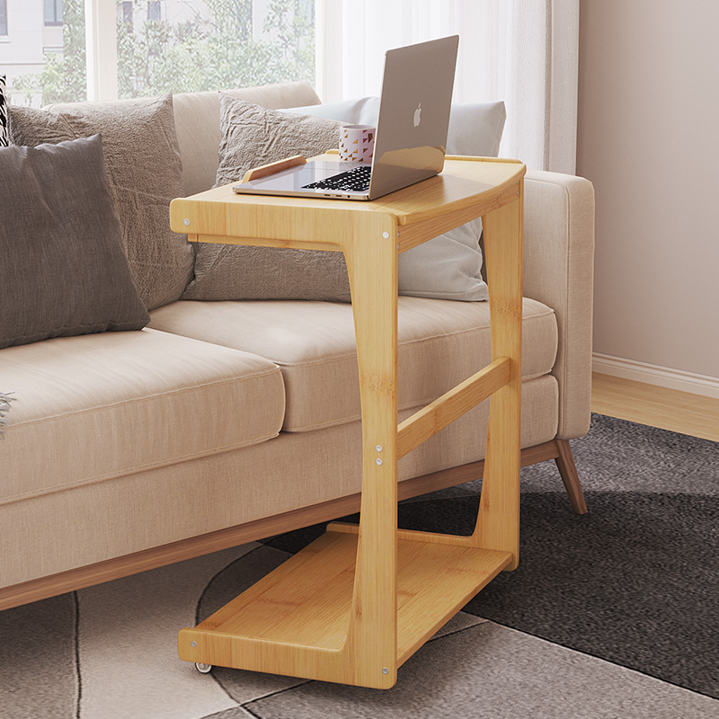 沙发边几柜可移动桌子带轮迷你茶几客厅小户型家用方角几茶台楠竹