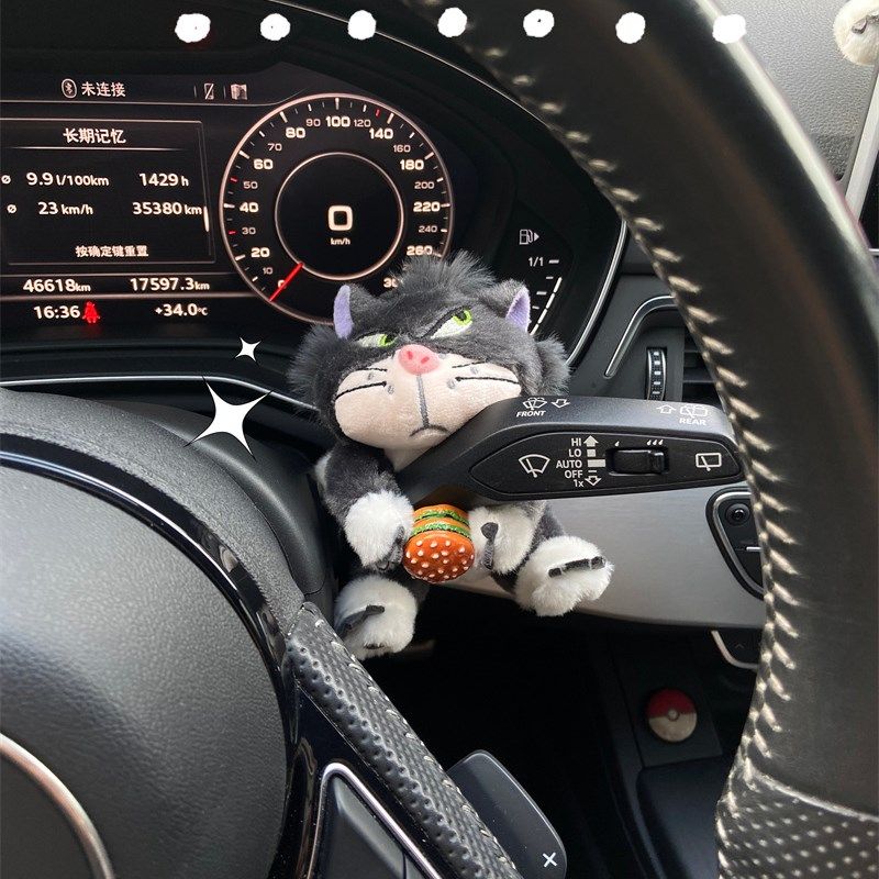 汽车怀挡套装饰路西法猫车载转向灯雨刷器创意公仔摆件车饰品女