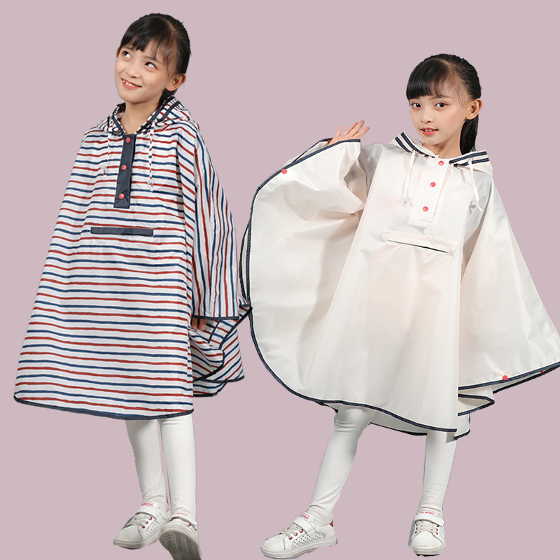 宝宝雨衣儿童女童带书包位轻薄小学生可爱幼儿园小孩斗篷雨披男童